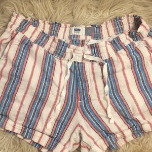 Multicolored Stripped Linen Shorts